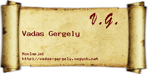 Vadas Gergely névjegykártya